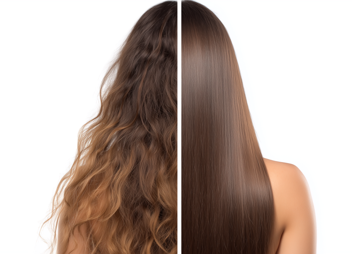 traitement kératine cheveux avant après résultat lissage brésilien